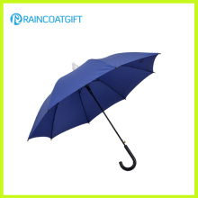 Blauer gerader Haken-Griff-Regen-Regenschirm